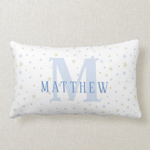 Monogram Baby Blue Nursery Decor Pillow Kussen