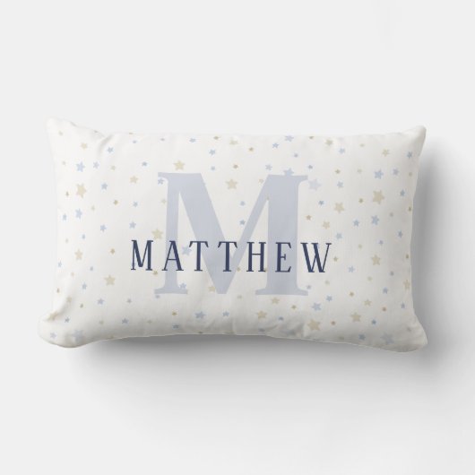Monogram Baby Boy Navy Nursery Decor Pillow Kussen (Voorkant)