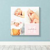 Monogram Baby Foto Collage Canvas afdrukken (Insitu (Houten vloer))