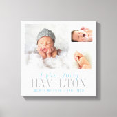 Monogram Baby Foto Collage Wrapped Canvas Print (Voorkant)