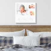 Monogram Baby Foto Collage Wrapped Canvas Print (Insitu (Slaapkamer))