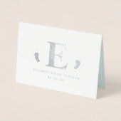 monogram baby foto geboorteaankondiging folie kaarten (Voorkant)