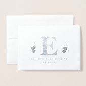 monogram baby foto geboorteaankondiging folie kaarten (Voorkant met envelop)