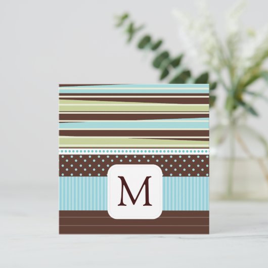 Monogram Baby Fotoaankondigingen Aankondiging (Staand voorkant)