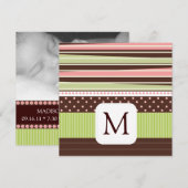 Monogram Baby Fotoaankondigingen Aankondiging (Voorkant / Achterkant)