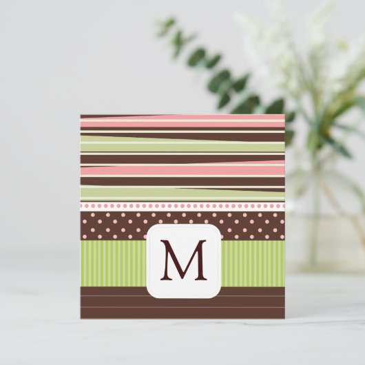 Monogram Baby Fotoaankondigingen Aankondiging (Staand voorkant)