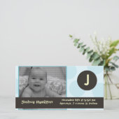 monogram baby fotokaart aankondiging (Staand voorkant)