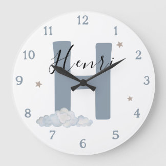 Monogram Baby Initiaal & Naam Kinderkamer Klok