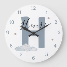Monogram Baby Initial & Name Nursery Wall Clock Grote Klok