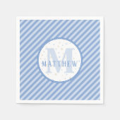 Monogram Baby Jongen Blauw Servet (Voorkant)