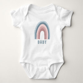 Monogram Baby Naam Earthy Boho Rainbow Blue Roze Romper