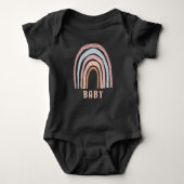 Monogram Baby Naam Earthy Boho Rainbow Neutral Romper (Voorkant)