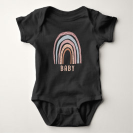 Monogram Baby Naam Earthy Boho Rainbow Neutral Romper
