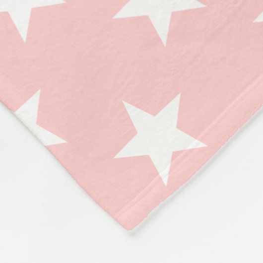 Monogram baby roze en ash grijze sterren fleece deken (Hoek)