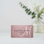 Monogram Baby roze leder Kijk Visitekaartje (Staand voorkant)