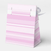 Monogram baby roze strepen bedankdoosjes (Achterkant)