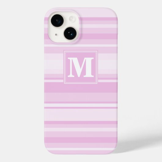 Monogram baby roze strepen Case-Mate iPhone case (Achterkant)