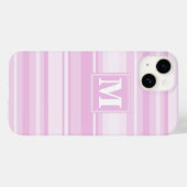 Monogram baby roze strepen Case-Mate iPhone case (Achterkant (horizontaal))