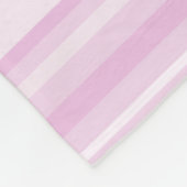 Monogram baby roze strepen fleece deken (Hoek)