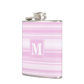 Monogram baby roze strepen heupfles (Links)