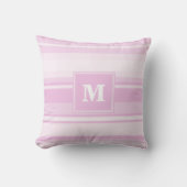 Monogram baby roze strepen kussen (Voorkant)
