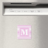 Monogram baby roze strepen magneet (Insitu (Vaatwasser))