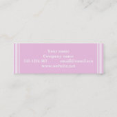 Monogram baby roze strepen mini visitekaartje (Achterkant)