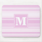 Monogram baby roze strepen muismat (Voorkant)