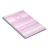 Monogram baby roze strepen notitieboek (Rechterzijde)