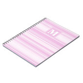 Monogram baby roze strepen notitieboek (Linkerzijde)