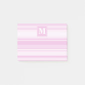 Monogram baby roze strepen post-it® notes (Voorkant)