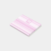 Monogram baby roze strepen post-it® notes (Schuin)