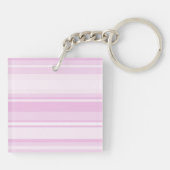 Monogram baby roze strepen sleutelhanger (Achterkant)