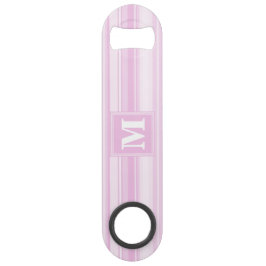 Monogram baby roze strepen speed flessenopener