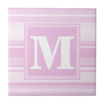 Monogram baby roze strepen