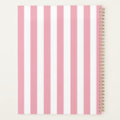  Monogram Baby Roze & Witte Strepen Gestreept Planner (Achterkant)