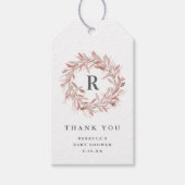 Monogram baby shower bedankt cadeaulabel (Voorkant)