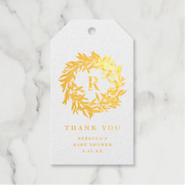 Monogram Baby Shower Bedankt Goud Cadeaulabels