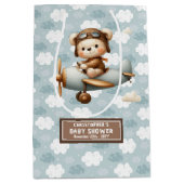 Monogram Baby shower Gift Bag met Pilot Beer Art Medium Cadeauzakje (Voorkant)