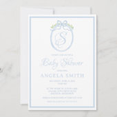 Monogram Baby shower Kaart (Voorkant)