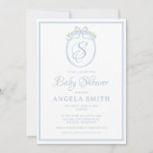 Monogram Baby shower Kaart (Voorkant)