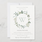 Monogram Baby shower met flacon-eucalyptus Kaart (Voorkant)