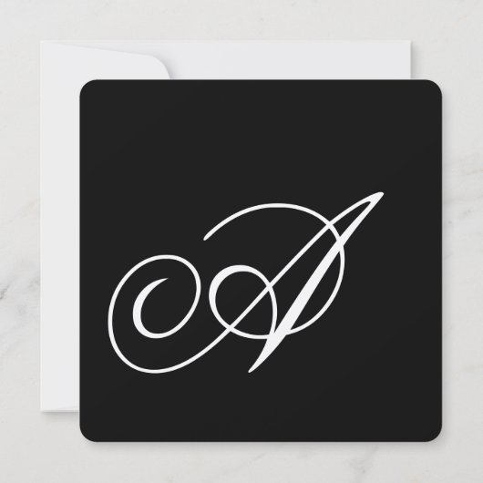 Monogram baby shower met zwarte strepen kaart (Achterkant)