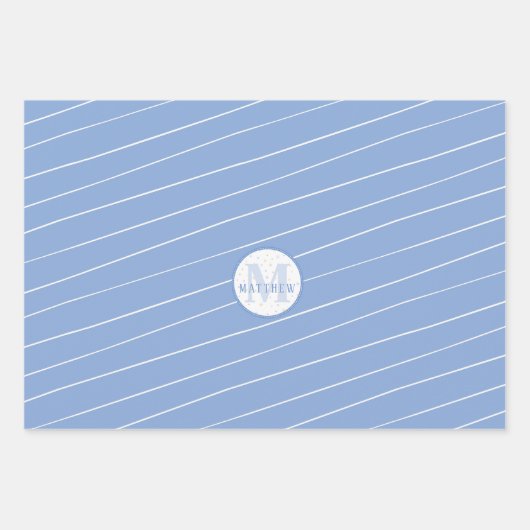 Monogram Baby shower Newborn Baby Voetafdruk Inpakpapier Vel (Voorkant 3)