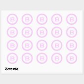Monogram baby showers envelop sealer roze stickers (Vel)