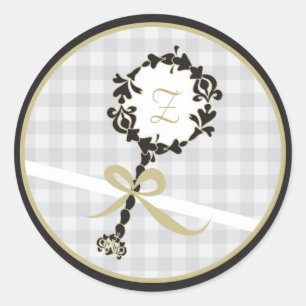 Monogram Baby Uitnodiging voor gunst Sticker