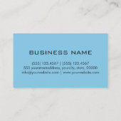 Monogram Babyblauwe achtergrond Visitekaartje (Achterkant)