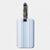 Monogram babyblauwe strepen bagagelabel (Achterkant verticaal)