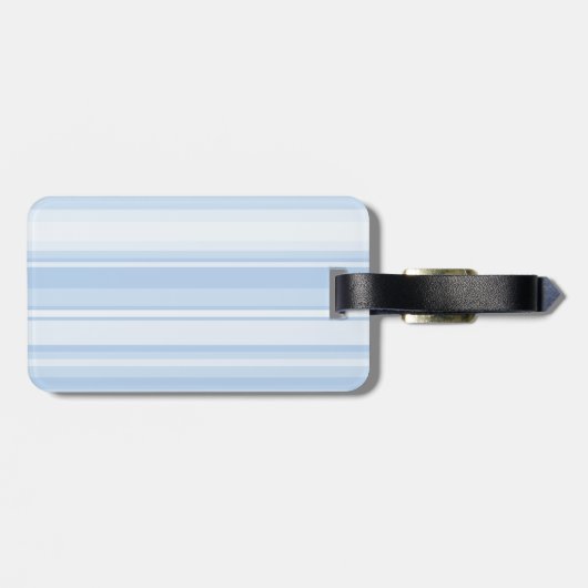 Monogram babyblauwe strepen bagagelabel (Achterkant horizontaal)