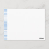 Monogram babyblauwe strepen briefkaart (Achterkant)